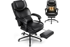 CHAIRKER 500lbs 3D Kneading Massage Office Chair with FootRest, Big and Tall Ergonomic Reclining Computer Gaming Chair, Padded Linkage Armrests, Heavy Duty Metal Base Executive Office Chair