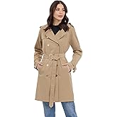 Michael Kors womens Double Button Trench Coat With Belt and Detachable Hood