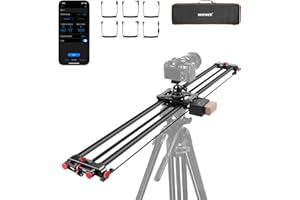 NEEWER 47.2"/120cm Motorized Camera Slider, DSLR Carbon Fiber Dolly Rail Slider with App Control, 4400mAh F750 Battery for Ti