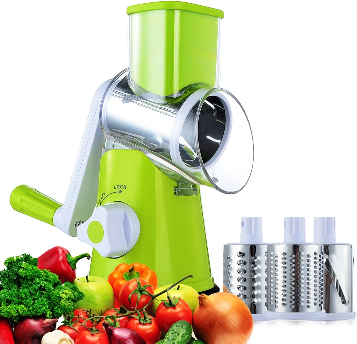 Vegetable Mandoline Chopper, Moonvvin 3Blades Manual Vegetable Slicer,Efficient and Fast