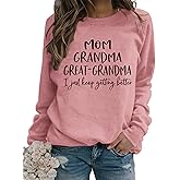 Sunidol Womens Great Grandma Sweatshirt Crewneck Casual Pullover Loose Comfy Grandma Gifts Shirts Top
