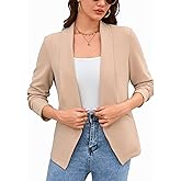 Women's Casual Blazer Long Sleeve Lightweight Open Front Blazer Work Office Blazers Jacket