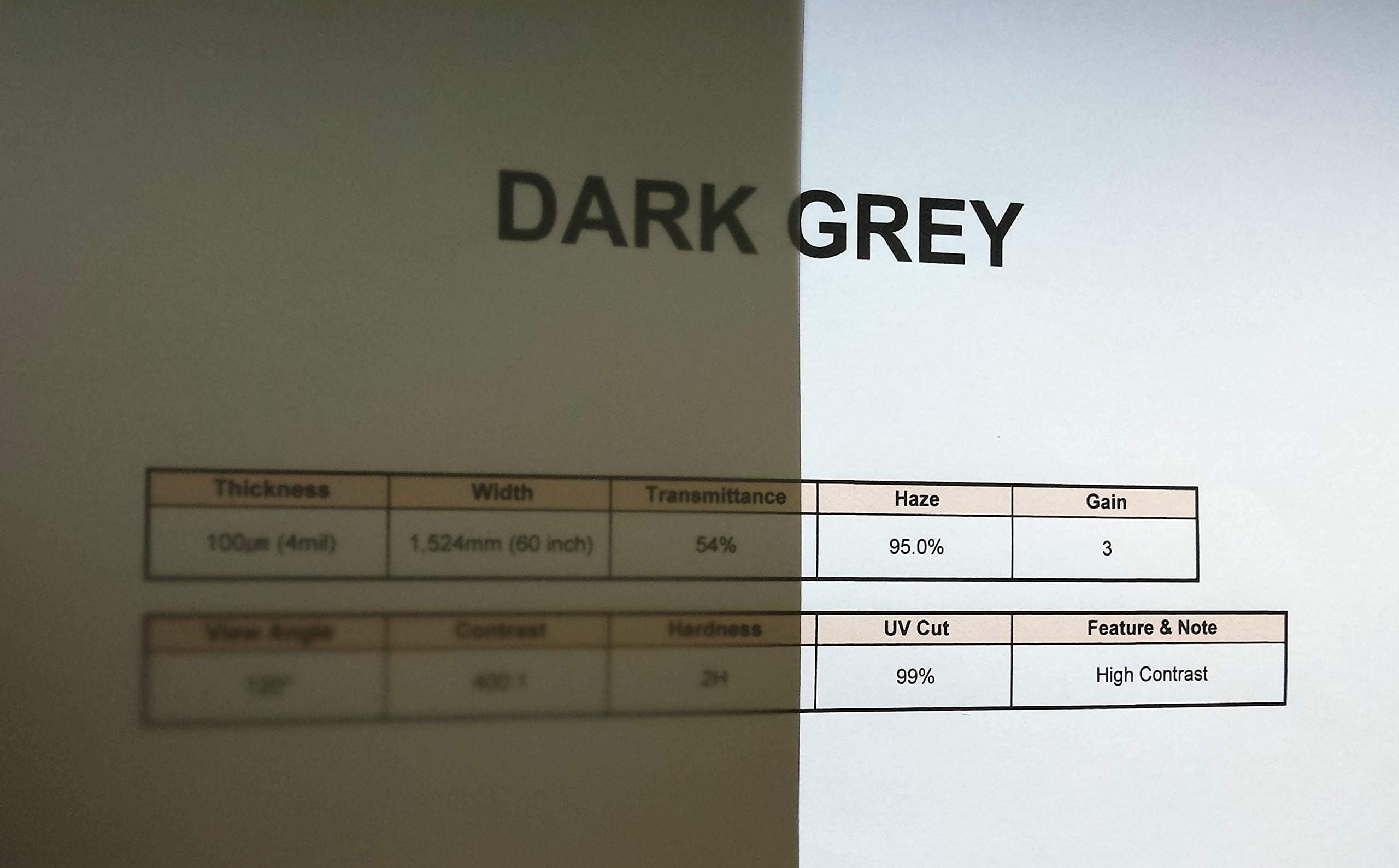 Dark Grey Rear Projection Film (Self Adhesive & Polyester) from UK Stock (VAT Included) (A4 Sheet)