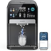 ecozy Nugget Ice Maker Dispenser, Smart 2-in-1 Pebble Ice Machine Countertop &amp; Water Dispenser with App Control, Self-Cleaning, Auto Lighting, TDS Monitor, Measured Dispensing, 33Lbs/Day