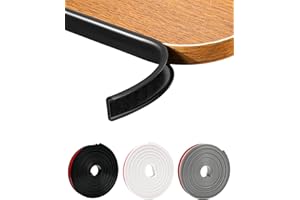 JSIWOTH U-Shape Black TPE Edge Banding 16.4Ft Self-Adhesive Flexible Edge Trim, Furniture Edge Protector & Countertop Molding (W:0.6'' H:0.2'')