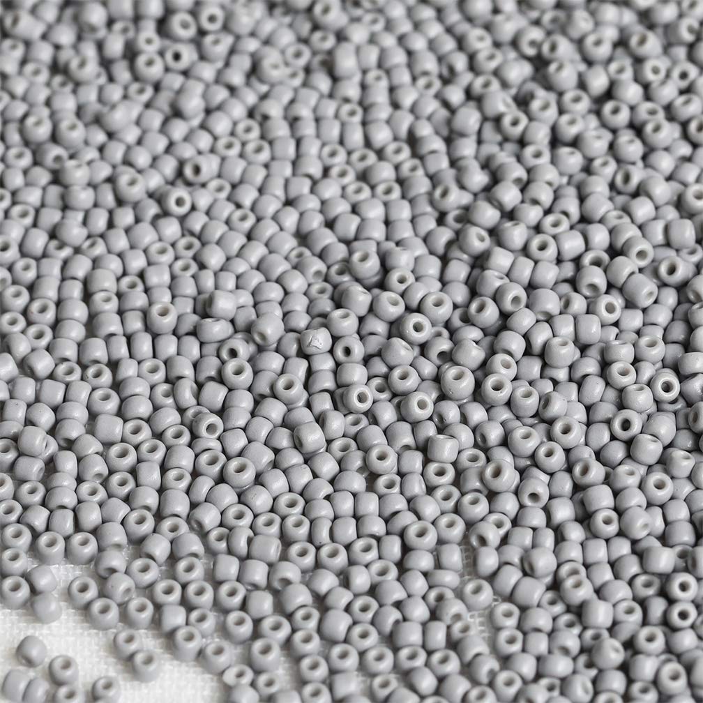 Tibaoffy Size 8/0 Crafts Glass Seed Beads 3mm Gray Beads for Jewelry Making (Total About 100gm About 3600pcs)