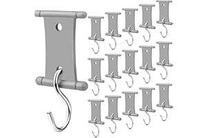 Homgaty 16 PCS RV Awning Light Clips, Double Slot Awning Hooks Camper Holders Heavy Duty RV Light Support Hanger for Lights Clothes, RV Awning Hooks Easily Slides Into Awning Roller Slot
