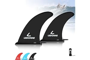 LEDONNE Fin 9" Surf & SUP Center Fins 2 Pcs (USD 4.99/1 Pcs) with 1 Extra Pin No-Tool Installation-9” Fin for Longboard Surfboard & Paddle Board Fin Lowest Price in The Market