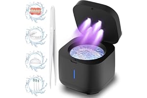 VALACORP Ultrasonic Retainer Cleaner Machine, Dental Cleaning Pod for Denture, Mouth Guard, Night Guard, Aligner, 42kHz 300ML Sonic Cleaner for All Dental Appliances (Black)