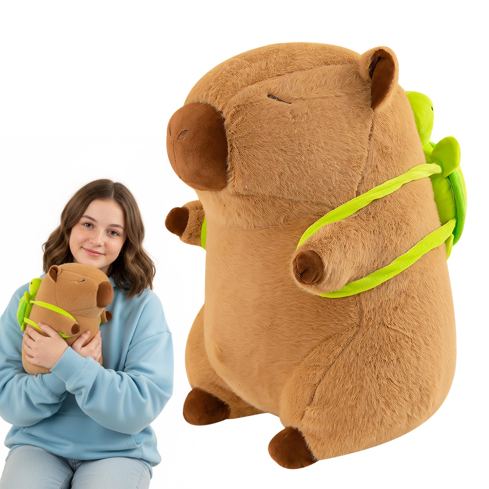 QyueQyat Capybara Plush with Turtle, Giant Capybara Plush Toy for Home Decor, Large Soft Capybara Teddy for Gifts and Collectibles