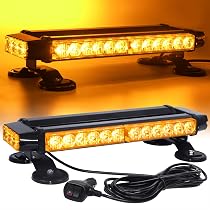 4x Britalitez LED Corner Beacon Flashing Strobe Lights – Amber, 12/24V, IP67