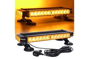 LINKITOM Roof Top LED Strobe Light Bar -Double Side Amber 30 LED Emergency Hazard Safety Warning Flashing Beacon Lighting Bar with Magnetic Base for Snow Plow, Trucks, Construction Vehicles