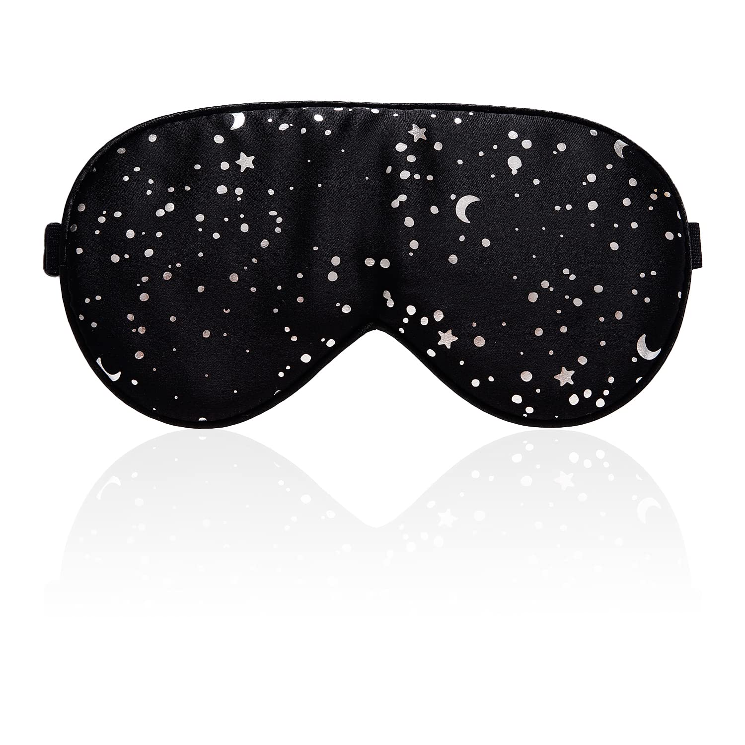 townssilk 100% Silk Sleep mask with Adjustable Strap,Comfortable and Super Soft Eye mask Ultimate Sleeping aid,blindford Silver Moon