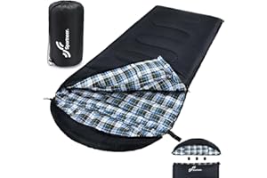 Sleeping Bag, Sportneer 33.5" Wide Flannel Sleeping Bags for Adults 3-4 Season Sleeping Bag XL Cool Cold Weather Sleeping Bag