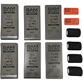 Rescue Essentials SAM Splint Big Value Combo Pack &ndash; (6) Charcoal Gray Splints (2 Each 4.25" x 9",18",36"), (2) Orange/Blue Finger Splints with (4) Black Cohesive Wraps &ndash; Moldable Emergency Fracture &amp; Finger Immobilization Support &ndash; Lightweight First Aid &amp; EMS Use &ndash; 12 Piece Kit