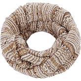 Bohemian Style Three Tone Winter Knit Warm Infinity Circle Scarf - Diff Colors