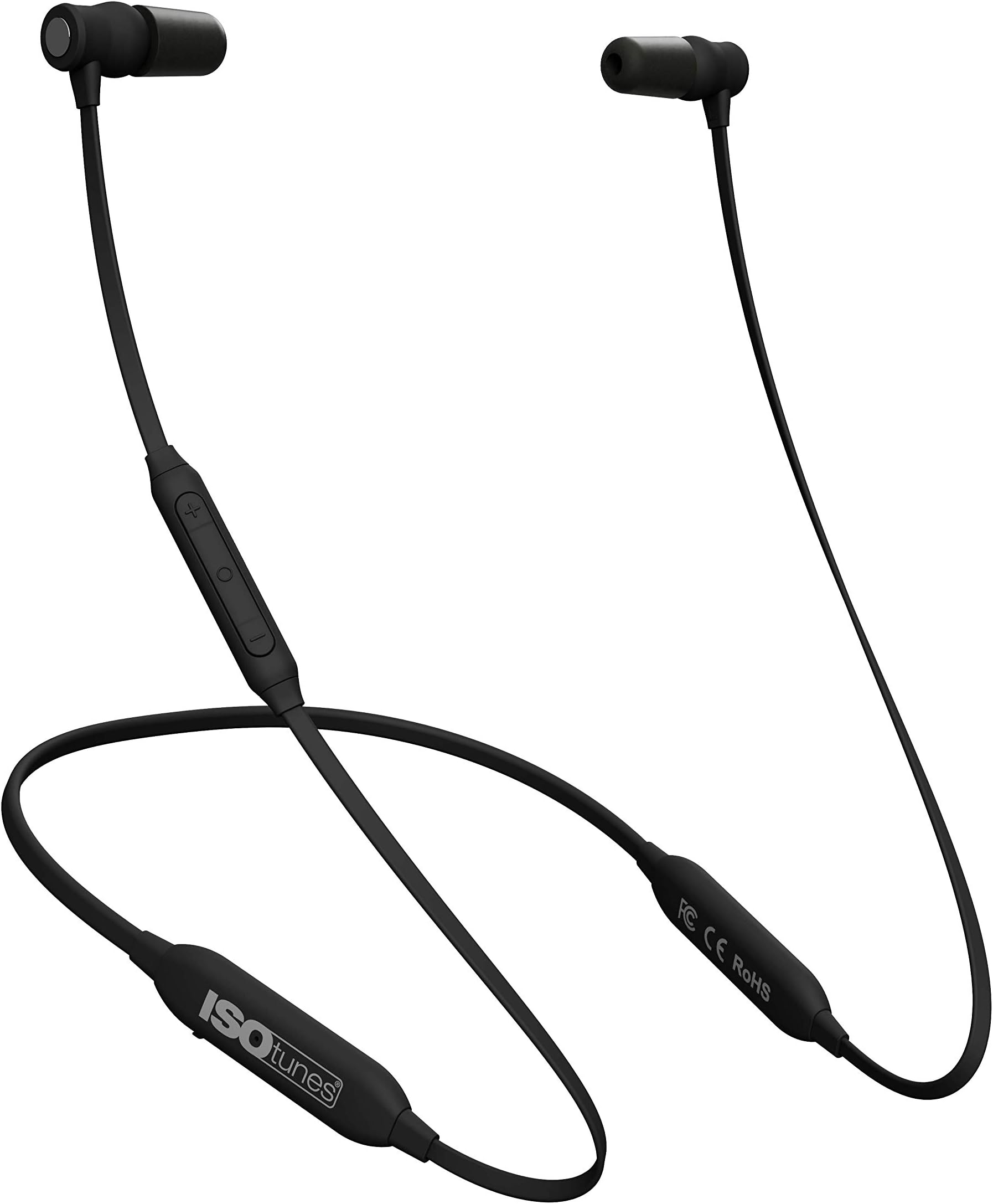 ISOtunesXtra Bluetooth Earplug Headphones, 27 dB Noise Reduction Rating, 8 Hour Battery, Noise Cancelling Mic, OSHA Compliant Bluetooth Hearing Protector (All Black)