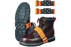 J. J. Keller SAFEGEAR Ice Cleats Mid-Sole with 7 Tungsten Spikes, Snow Traction Cleats Anti Slip Crampon, Adjustable Strap