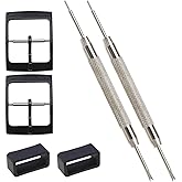 SING F LTD 2 Sets Watch Strap Buckle and Watch Band Loop Kits with Spring Bar Tools Compatible with Swatch Watch Band Replacement Parts 16mm Internal Width
