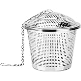 KUFUNG Tea Ball Infuser - Stainless Steel Tea Infusers For Loose Tea With Chain Hook & Saucer - Extra Fine Mesh Tea Strainer