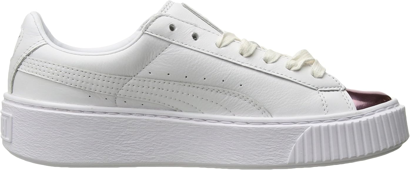 puma basket platform metallic silver