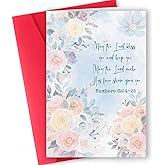 ICOOLYI Birthday Card with Bible Blessing – Numbers 6:24-25 Blessing – Floral Religious Card for Women, Mom, Daughter, Grandma, Friend – Spiritual Gift & Keepsake Decoration