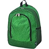 NGIL Glitter Canvas School Backpack for Cheer and Dance Teams, Sports Sparkle Backpack for Girls(Glitter-Green)