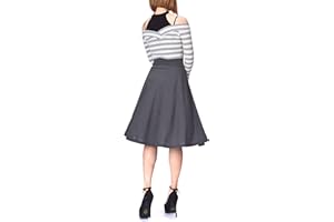 Dani's Choice Stretch High Waist A-line Flared Long Midi Skirt