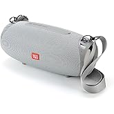 T&G Portable Bluetooth Speaker, 30W Wireless Dual Speakers with TWS Hi-Res Audio, Supports TF Card, USB Drive, Built-in Microphone, Lanyard for Outdoor, Party, Beach, Travel-White