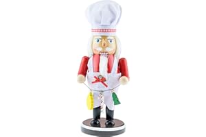 Clever Creations Chef 10 Inch Traditional Wooden Nutcracker, Festive Christmas Décor for Shelves and Tables
