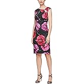 S.L. Fashions Women's Sleeveless Embellished L-Neck Short Stretch Sheath Dress
