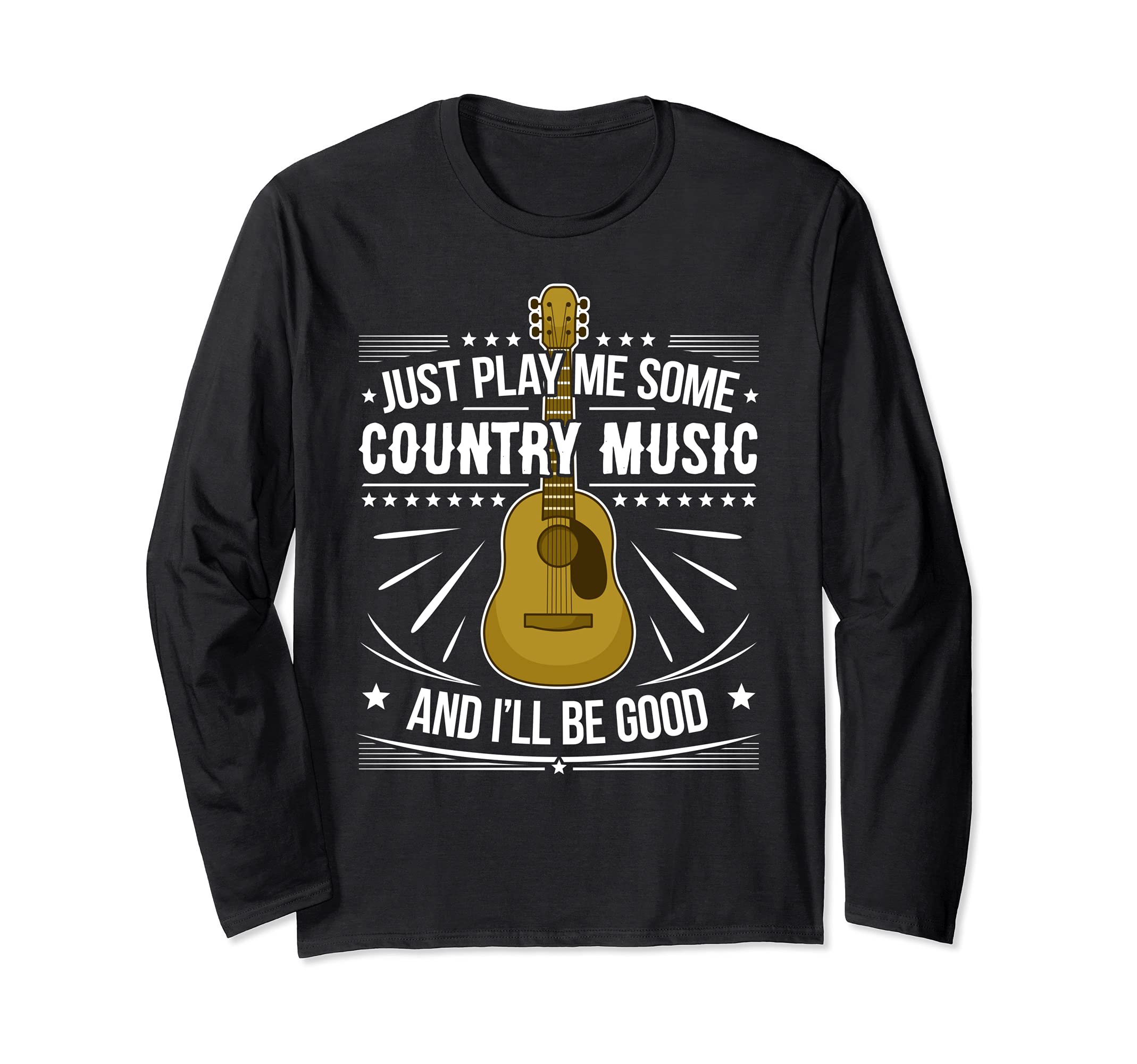 Cool Country Music Guitar Player Western Guitar Music Long Sleeve T-Shirt