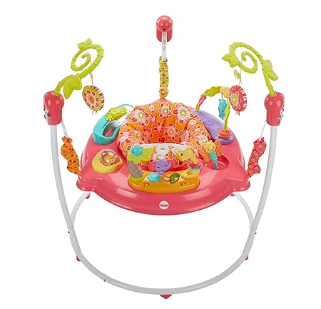 Fisher-Price Petals Jumperoo Baby Activity-Center mit Musik und Lichtern, Rosa
