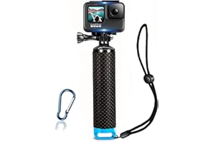 MIPREMIUM Waterproof Floating Hand Grip Compatible with GoPro Hero 12 11 10 9 8 7 6 5 4 3+ 2 1 Session Black Silver Handler & Handle Mount Accessories Kit for Water Sport and Action Cameras (Blue)