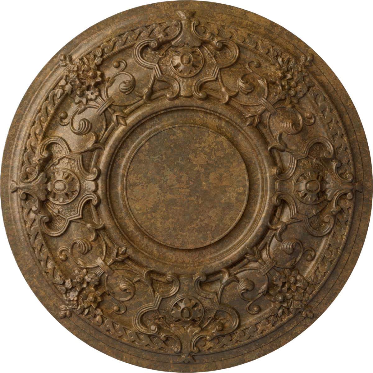 Photo 1 of ***MINOR DAMAGE*** Ekena Millwork CM32JARZS 32-3/4" x 2-1/2" Jackson Ceiling Medallion, Rubbed Bronze