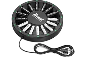 BONAI Rechargeable AA Batteries 8 Pack & Rechargeable AAA Batteries 8 Pack with 16 Slot Charger Kit, Fast Charging & Intelligent Detection