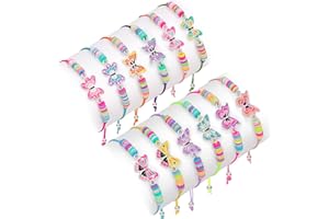 Lorfancy 12 Pcs Kids Bracelet for Girls Toddler Butterfly Bracelets Jewelry Party Favors Friendship Adjustable Goodie Bag Classroom Reward