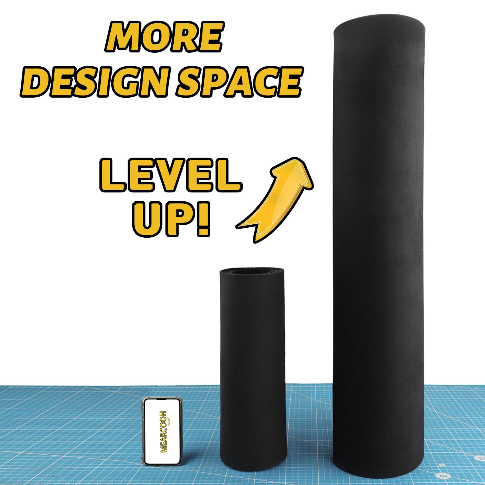 MEARCOOH EVA Foam Cosplay Black 6mm Thick (1mm to 20mm) Large 35.5