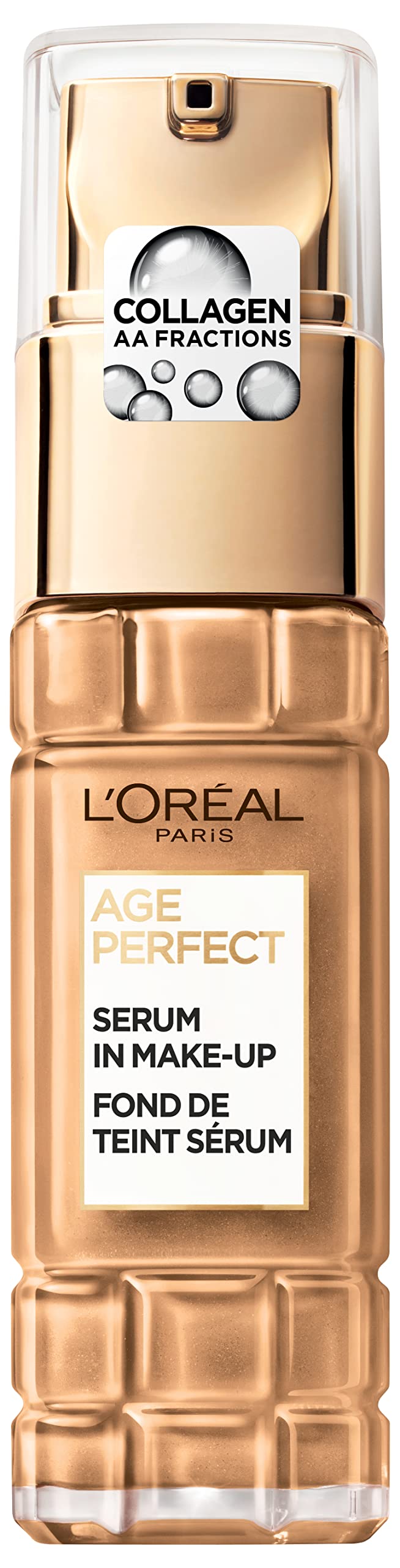 L'Oréal Paris Serum in Makeup for Mature Skin, Liquid Foundation with SPF 24, For a Radiant Complexion, Age Perfect, No. 350 Sand, 1x 30 ml