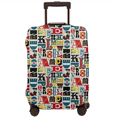 Amazon 英語アルファベット スーツケースカバー 伸縮弾性素材 スーツケース保護カバー ラゲッジカバー 通気性 傷防止 防塵カバー S Xl Aijdskhlp シューズ バッグ