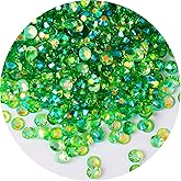 2250 Pcs SS16 4mm AB Flatback Rhinestones for Nails Art Crafts Transparent Glitter Round Gems Crystals DIY Clothes Shoes(Clear Green AB)