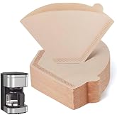 Cone Coffee Filters for KRUPS Coffee Makers 5 Cup, Balanced Thickness | 100 Pcs Disposable Filter Paper, Glue-Free Construction, Great for Home &amp; Office, No Paper Taste, Natural Unbleached Paper