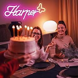 ATTNEON Large Harper Name Neon Sign,LED Name Neon