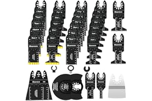 Dbsawmxn 35PCS Multitool Blades Metal Cuts, Quick Release Oscillating Tool Blades for Metal Wood Nails Drywall Cutting, DIY and Pro Saw Blades Set Compatible with Dewalt Milwaukee Ryobi Dremel