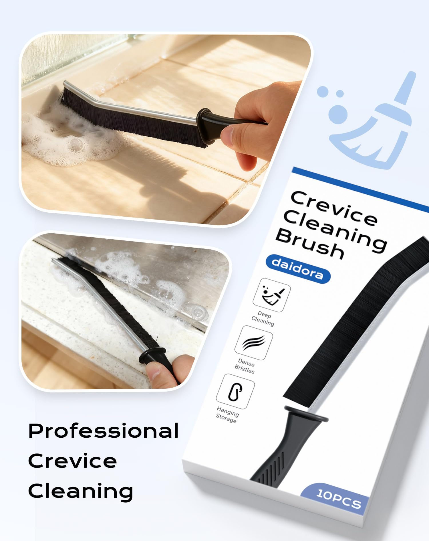 10Pcs Crevice Cleaning Brush - Grout Brush, Multifunctional Bathroom Cleaning Brush for Home, Kitchen, Bathroom, Window, Vehicle