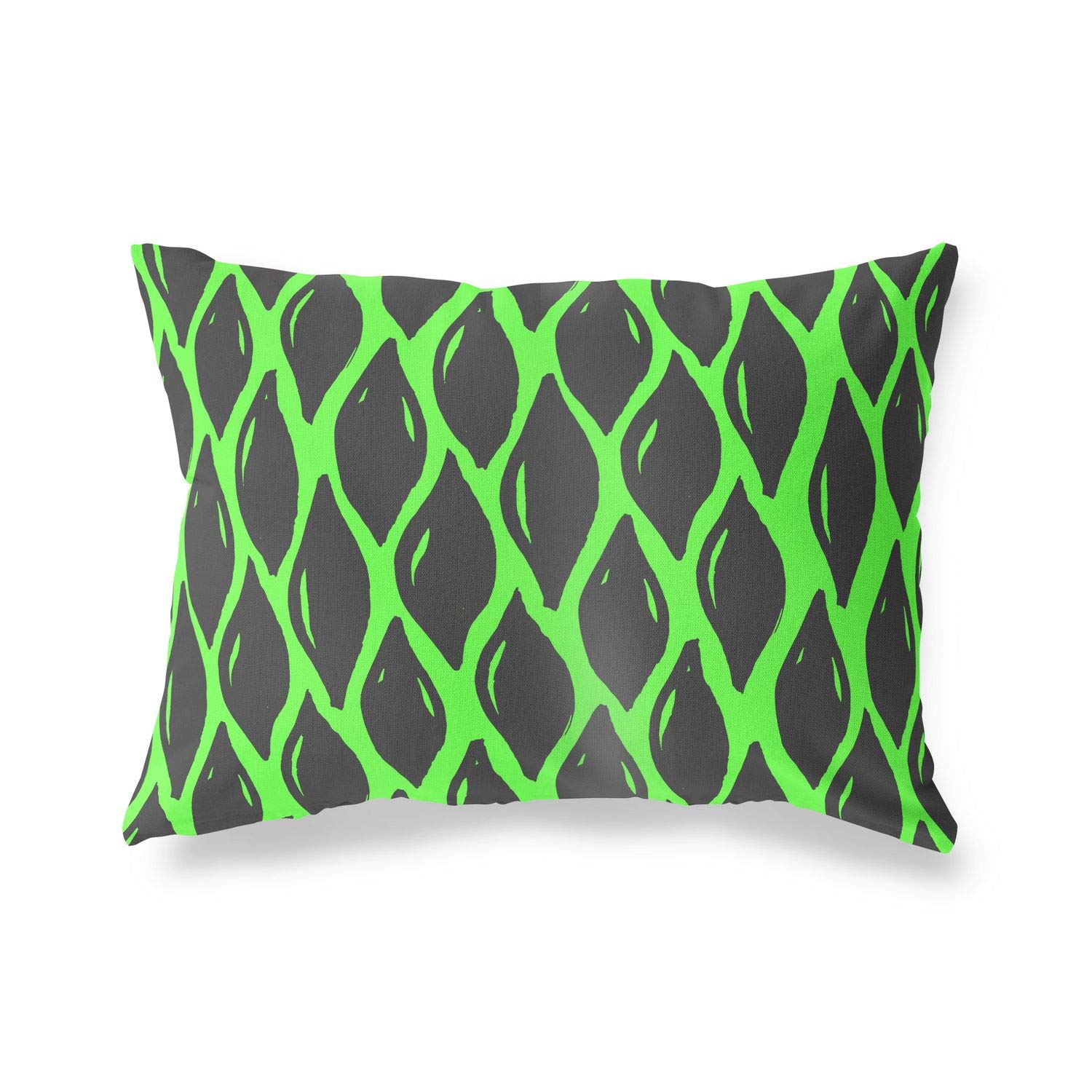 Bonamaison Decorative Cushion Cover Neon Green & Fume, Throw Pillow Covers, Home Decorative Pillowcases for Livingroom, Sofa, Bedroom, Size: 35x50 Cm - Designed and Manufactured in Turkey