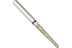 DUUOUS Crosstech 850/014SC Multi-Use Diamond Bur, Friction Grip Shank, Super Coarse, Round End Taper, 1.4mm Head Size, 10.0mm Head Length, Pack of 5