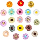 Cecliy Silicone Focal Beads, Sunflowers Silicone Focal Beads for Pens, DIY Keychain Jewelry Making Necklace & Bracelets(Multicolor)