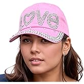 Popfizzy Bedazzled Hat for Women, Rhinestone Denim Hat, Fun Adult Bling Hats, Birthday Gifts for Women, Adjustable, One Size