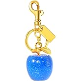 Atifober Cherry Fruit Keychain Gold Bag Charms for Handbags Glitter Cherry Key Chain Cute Metal Purse Charms Gold Silver
